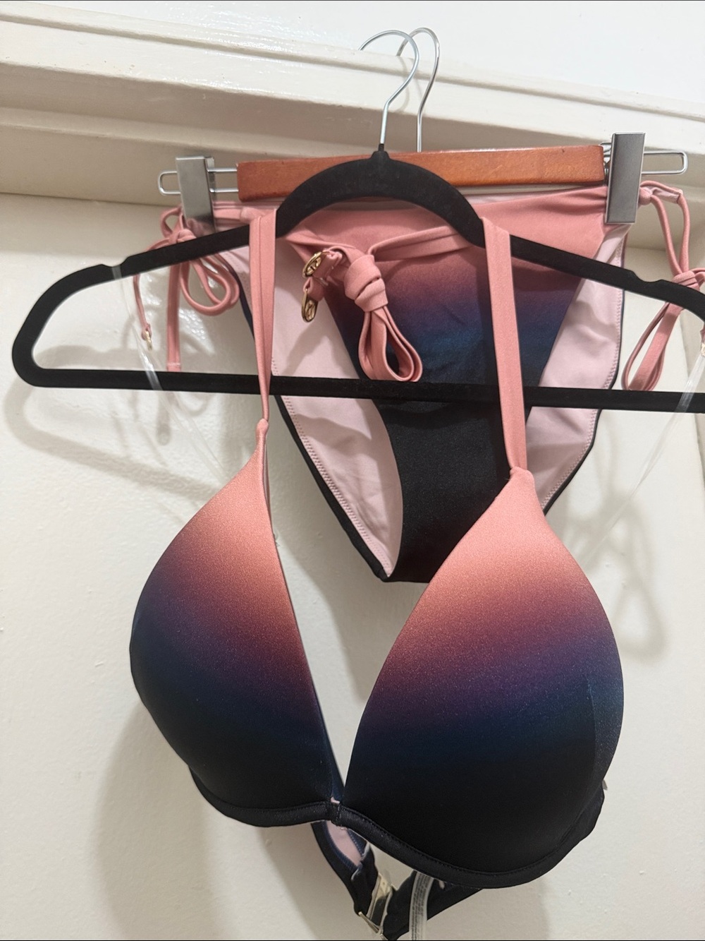 Victoria's Secret Pink to Black Ombre Bandeau Bikini